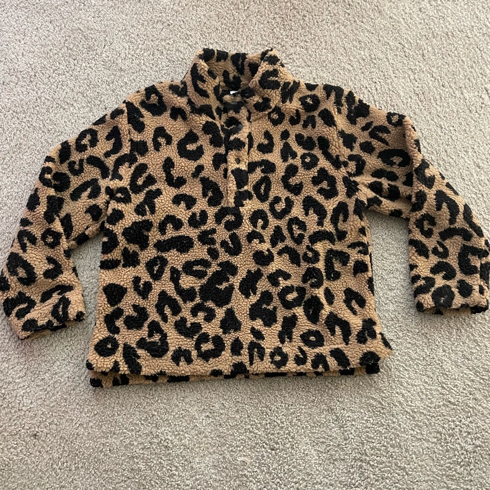 Mud Pie Tan and Black Fleece Top